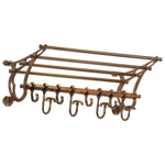 ZNTS Luggage Rack with Coat Hangers Wall Mounted Aluminium 357833