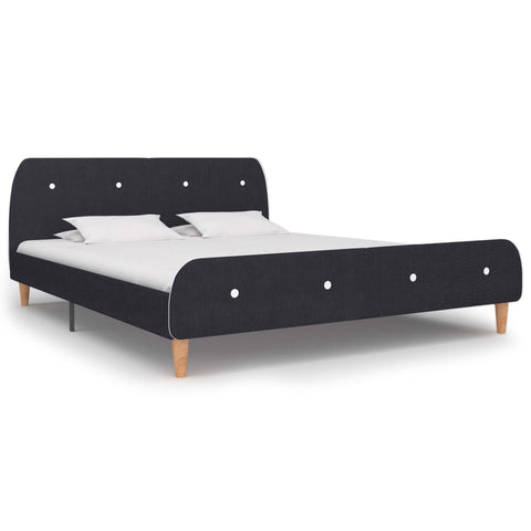 Bed Frame without Mattress Dark Grey Fabric 150x200 cm King Size 281099