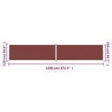 Retractable Side Awning Brown 220x1200 cm 318087