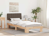 Bed Frame with Upholstered Headboard Taupe 80 x 200 cm 877522