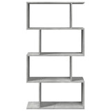 Room Divider Bookcase 4-Tier Concrete Grey 70x24x129 cm Engineered Wood 858105