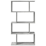 ZNTS Room Divider Bookcase 4-Tier Concrete Grey 70x24x129 cm Engineered Wood 858105