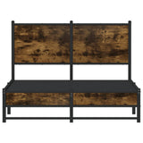 Metal Bed Frame without Mattress Smoked Oak 120x190 cm Small Double 4007829