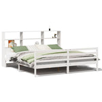 ZNTS Bookcase Bed without Mattress White 180x200 cm Super King Solid Wood Pine 3321906
