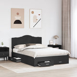 Bed Frame with Headboard Black 140 x 200 cm Engineered Wood 3413595