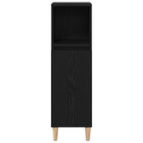Bathroom Cabinet Black Oak 30 x 30 x 100 cm Engineered Wood 862807