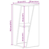 Side Shelf Black 33 x 32 x 70.5 cm Engineered Wood 892408