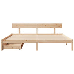 ZNTS Bed Frame without Mattress 200x200 cm Solid Wood Pine 3301522