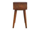 Solid Wood Curved Chestnut Console Table, 2 Drawers, 1 Open Slot, Dark Brown B2743P403023