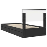 Storage Bed with Headboard Black 100 x 200 cm Engineered Wood 3408488