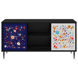 TV Cabinet MAINZ 102 x 33 x 51 cm Black Oak Engineered Wood 8007064