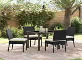 Garden Dining Set 5 pcs Cream Powder-Coated Steel 3379220