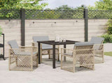 Garden Dining Set 5 pcs Beige Poly Rattan 3380641