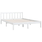 Bed Frame without Mattress White Solid Wood Double 810058