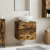 Wall-Mounted Sink Vanity Smoked Oak 49.5 x 44.5 x 66.5 cm 890306