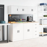 Garage Wall Cabinet White Engineered Wood 860643
