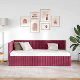 Corner Bed Frame with Headboard Wine Red 90 cm x 200 cm Velvet 42016270
