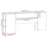 Headboard with Storage White 180 cm Solid Wood Pine 855622