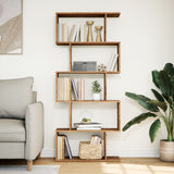 Room Divider Bookcase 5-Tier Artisan Oak 70x24x161 cm Engineered Wood 858101
