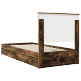 Storage Bed with Drawer Smoked Oak 90 x 190 cm Engineered Wood 3411254