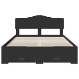 Bed Frame with Headboard Black 160 x 200 cm Engineered Wood 3413169