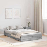 Storage Bed Frame Grey Sonoma 120 x 190 cm Engineered Wood 3335330