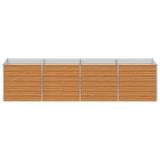 Garden Raised Bed Light Brown 320 x 80 x 77 cm Galvanised Steel 42017338