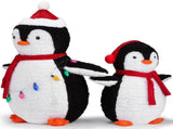 2-Piece Lighted Plush Penguins Christmas Yard Decorations, Set of 2 Pre-lit Pull Up Penguins with 67152171