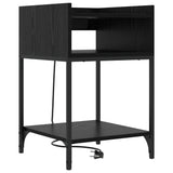 Bedside Cabinet Black Oak 40 x 40 x 61 cm Engineered Wood 859470