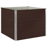 45712 Raised Garden Bed Brown 100x100x77 cm Galvanised Steel