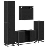 Bathroom Furniture Set 4 pcs Black Oak Engineered Wood 3402443