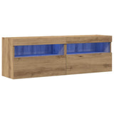 TV Wall Cabinet with LED 2 pcs Artisan oak 60 x 30 x 40 cm 862209