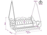 Swing Bench Steel 109 x 75 x 59 cm Antique White 42038691
