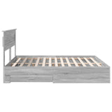 Bed Frame with Drawer Grey Sonoma 200 x 200 cm Engineered Wood 3409957