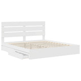Storage Bed with Headboard White 200 x 200 cm Engineered Wood 3411873