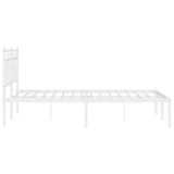Metal Bed Frame without Mattress with Headboard White 135x190cm 373739