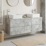Bathroom Cabinet Set 3 pcs Concrete Grey 49.5 x 41 x 63 cm 3405830
