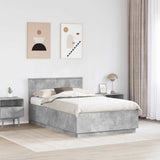 Bed Frame Concrete Grey 135 x 190 cm Engineered Wood 3408176