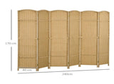 6 Panel Folding Room Divider, Freestanding Privacy Screen for Living Room, Bedroom and Office, 240 x T3398P344325