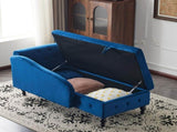 Velvet Chaise Lounge Sofa with Storage, Upholstered Chaise lounge Couch with Pillow for Living Room, N652P201198B