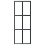 Sliding Door with Hardware Set ESG Glass&Aluminium 76x205 cm 3081945