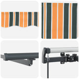 Retractable Awning Manual Green and yellow 400 x 300 cm Fabric 3330708
