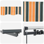 Retractable Awning Manual Green and yellow 350 x 250 cm Fabric 3330452