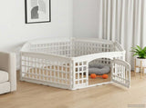6 Panel Dog Playpen White 179 x 151 x 58 cm Plastic 42027223