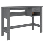 ZNTS Desk HAMAR Dark Grey 110x40x75 cm Solid Wood Pine 340458