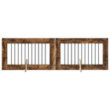 Dog Gate with Stands 2 pcs Smoked Oak 100 x 60 cm 892111