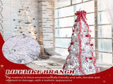 6 FT Fully Decorated Pre-lit Christmas Tree, Pop Up Artificial Xmas Tree with 100 Warm Lights and 42562469