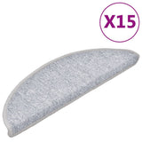 Carpet Stair Treads 15 pcs Light Grey 56x17x3 cm 133879