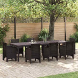 Garden Table Brown 300 x 100 x 73 cm Poly Rattan 3378521