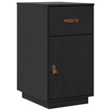 Desk Cabinet Black 40x50x75 cm Solid Wood Pine 820101